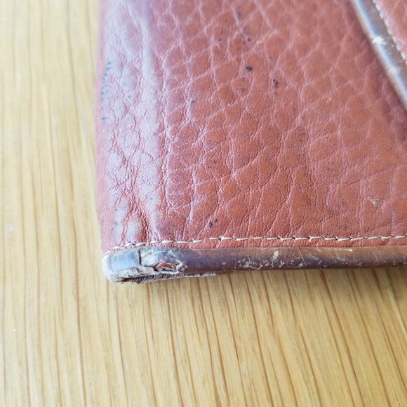 Vintage Dooney & Bourke AWL Brown Pebbled Leather Madison Clutch Wallet - Picture 10 of 15